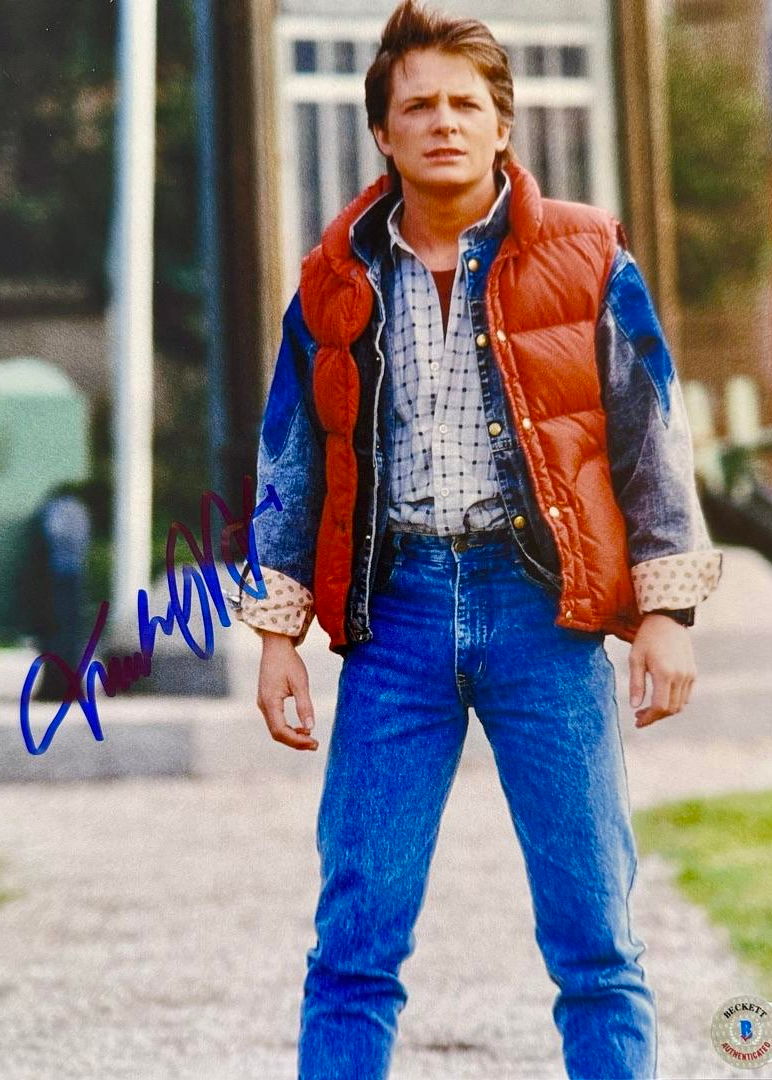 Michael J. Fox Signed 8X10 Photo (Back To The Future) - Beckett COA #04